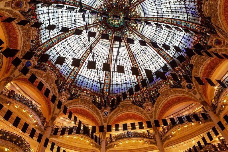 Glass ceiling of Galeries Lafayette department store in Paris