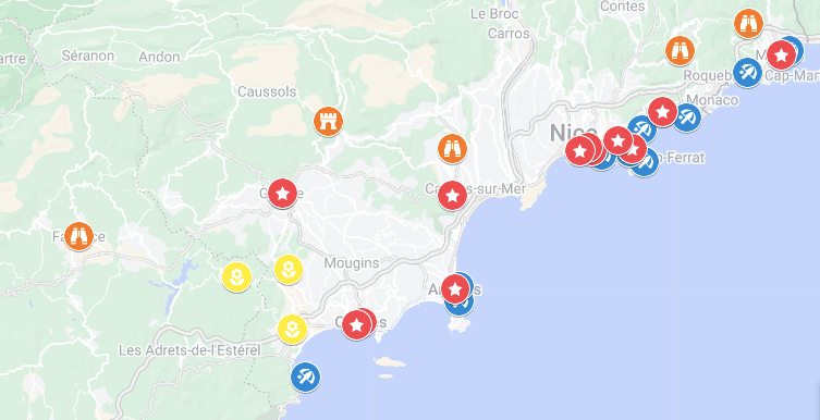 Google maps French Riviera