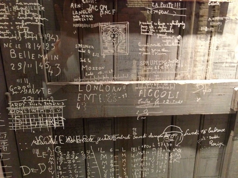 Replica of what prisoners of the Gestapo wrote on their cell walls displayed in the Museum of the Resistance and Deportation Replica of what prisoners of the Gestapo wrote on their cell walls displayed in the Museum of the Resistance and Deportation