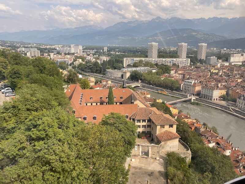 View of Grenoble from the Bastille, with the rivers and the mountains View of Grenoble from the Bastille, with the rivers and the mountains