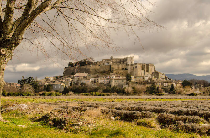Grignan Drome France seen from a distance