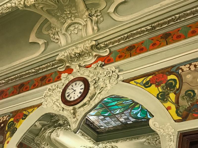 Exquisite Art Nouveau ceiling of Paris bouillon Julien