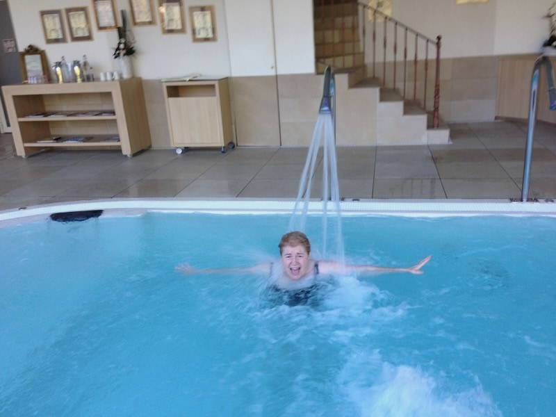 Happy face in a spa pool