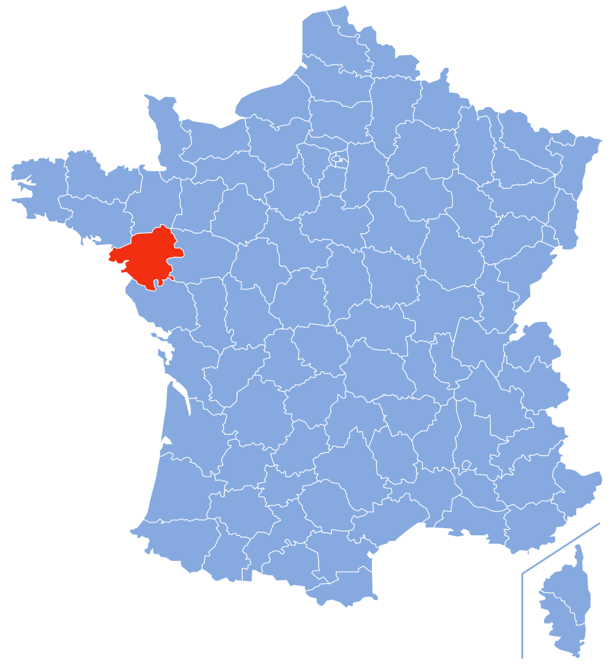 Carte du département de la Loire-Atlantique