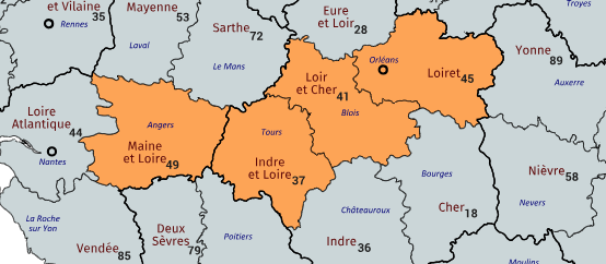 Map of the Loire Valley