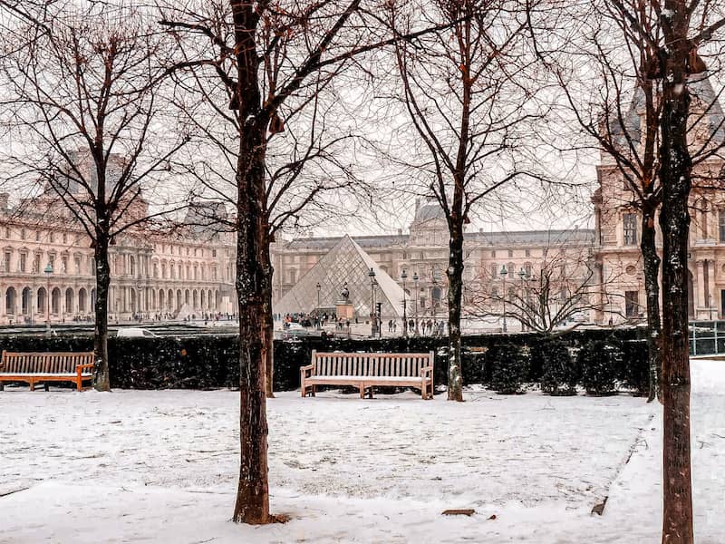 Paris Louvre in winter Paris Louvre in winter