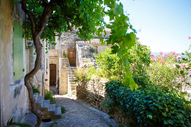 A quiet street in June in Gordes, Luberon, France