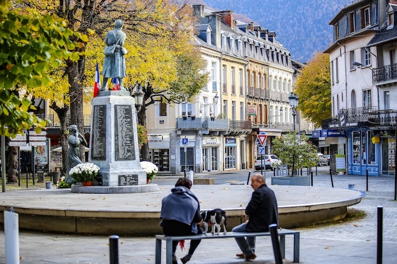 Downtown Luchon, France in the Pyrenees
