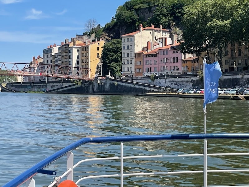 Sailing along the Saone River in Lyon