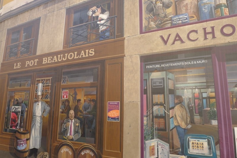 Paul Bocuse mural in Lyon, one of many giant outdoor wall paintings