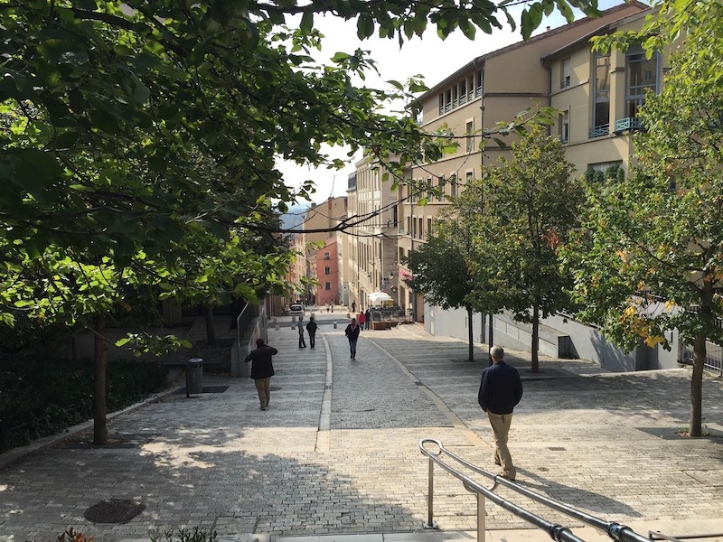 Croix-Rousse hill, pedestrians, Lyon, France Croix-Rousse hill, pedestrians, Lyon, France