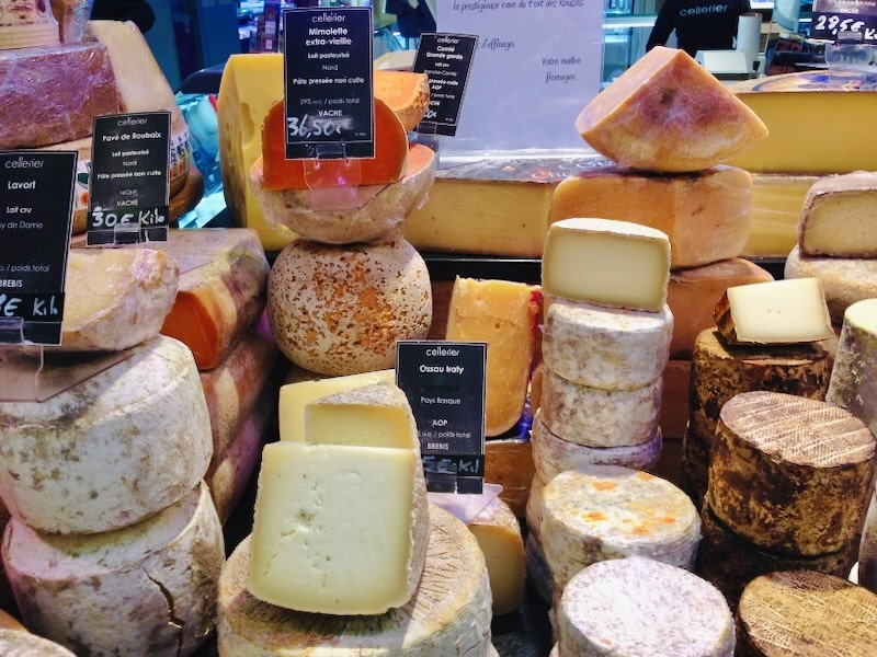 Lyon food tours - cheese display