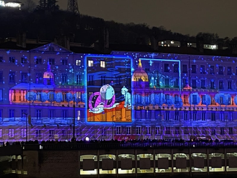 Festival of light Lyon - across the river Festival of light Lyon - across the river