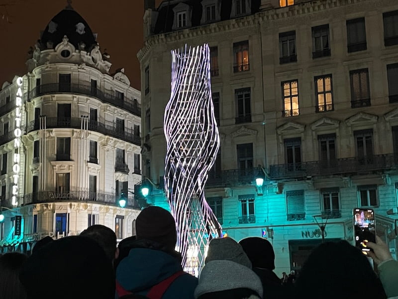 light festival in Lyons, France - one of many displays scattered across town light festival in Lyons, France - one of many displays scattered across town