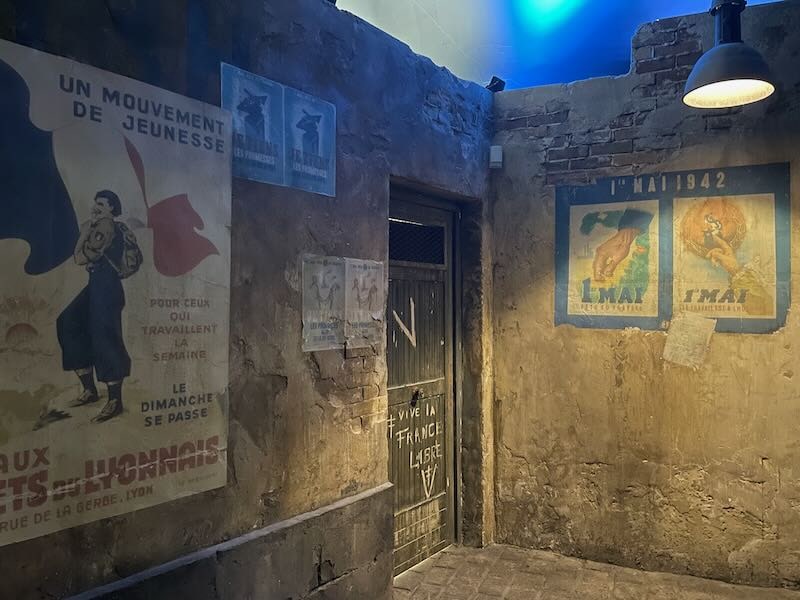 Reconstituted meeting room of the Resistance at Museum of the Resistance in Lyon, France