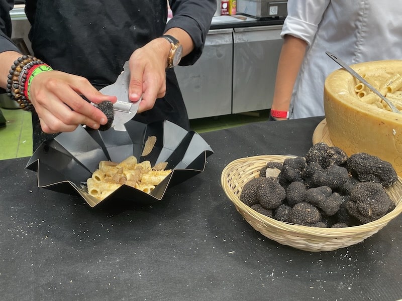 Lyon Street Food Festival offering of rigatoni with truffles Lyon Street Food Festival offering of rigatoni with truffles