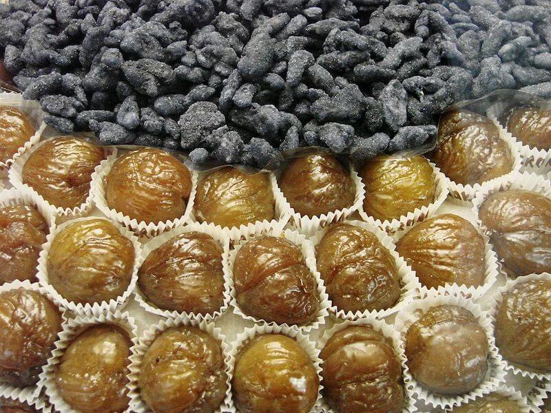 Popular French food - candied chestnuts Popular French food - candied chestnuts