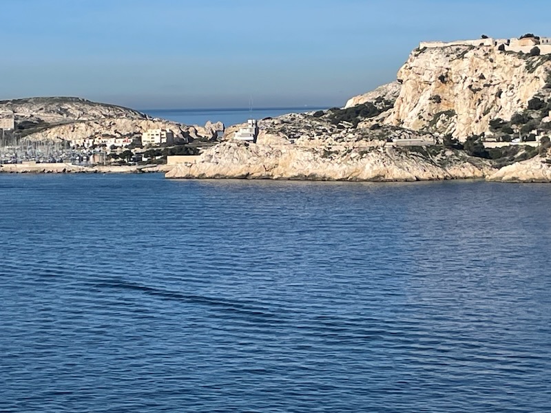 View of the Frioul Islands from a boat.