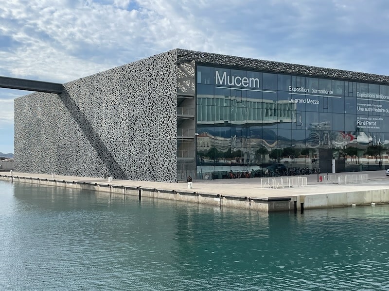 Exterior of Mucem museum in Marseille. Exterior of Mucem museum in Marseille.