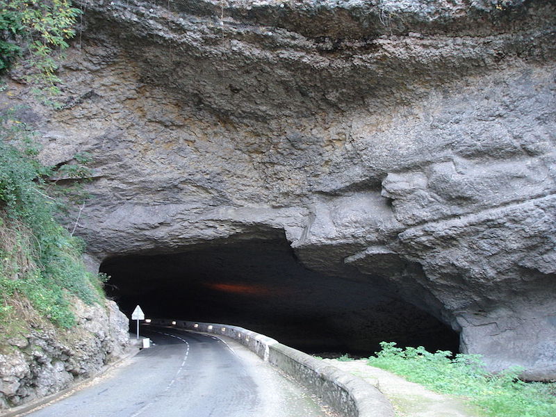 Road into the Mas d'Azil, an ancient cave - France