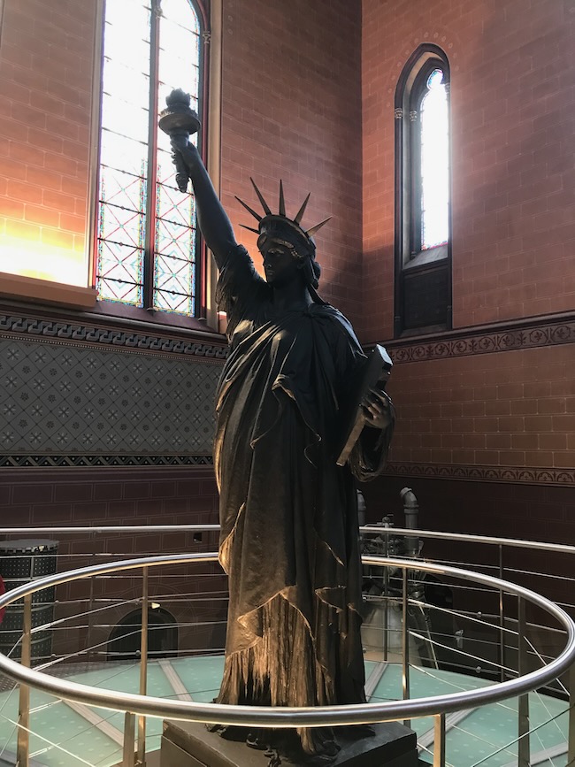 Model of Statue of Liberty in Arts et Metiers Museum in Paris