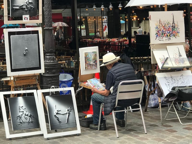 Artist painting in Montmartre