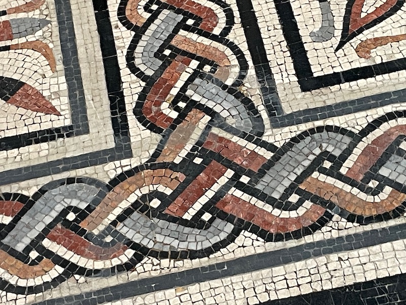 Close-up of mosaics at Lugdunum