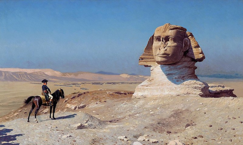 Napoleon in Egypt, gazing at the sphinx