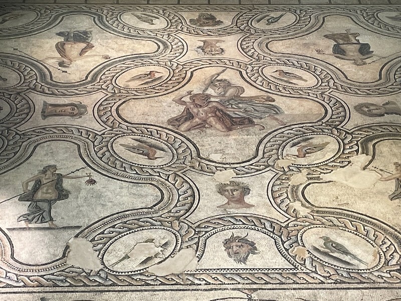 Famous Roman mosaic in Nimes Museum of Romanite
