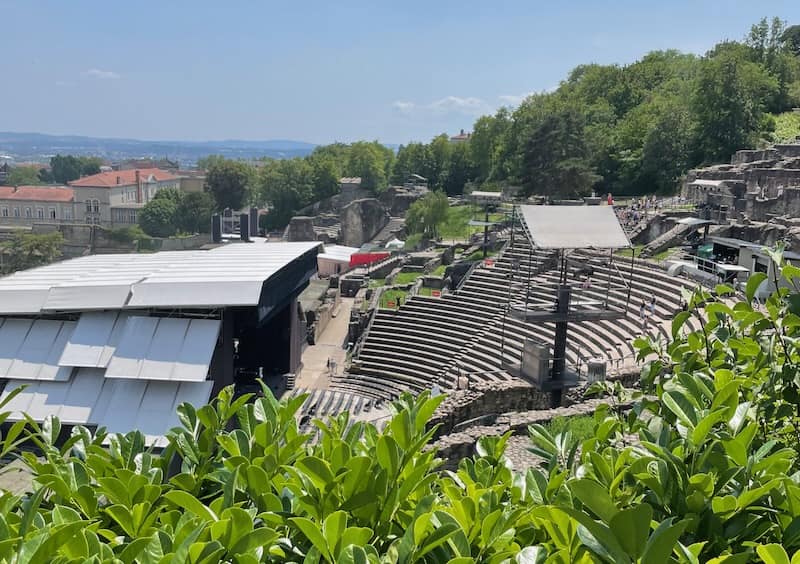 Preparing for Nuits de Fourviere festival in the Roman theatre Lyon