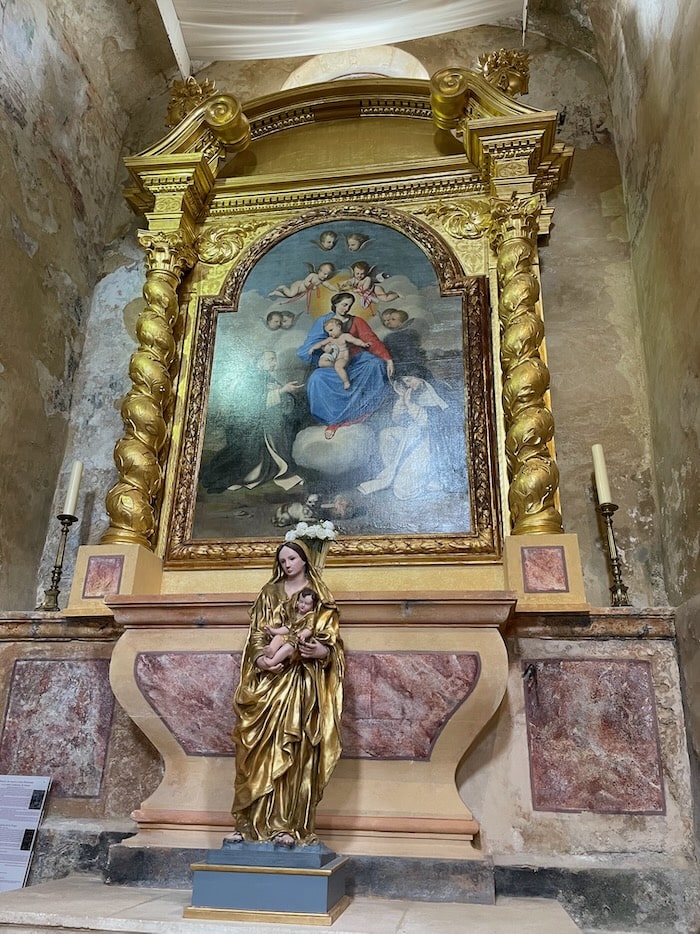 Painting inside Oppede church