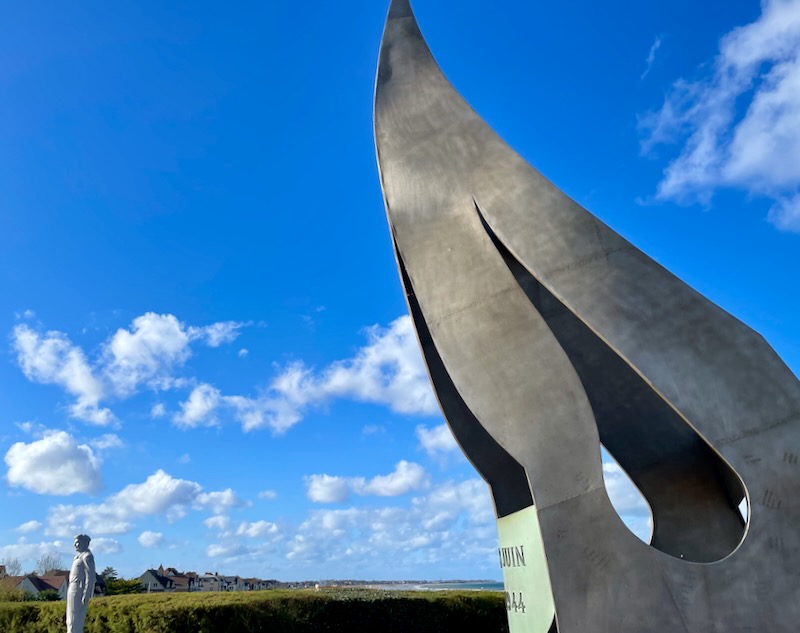The flame, a monument on the beach in Ouistreham