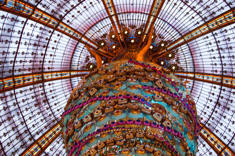 Galeries Lafayette Paris in Christmas decorations Galeries Lafayette Paris in Christmas decorations