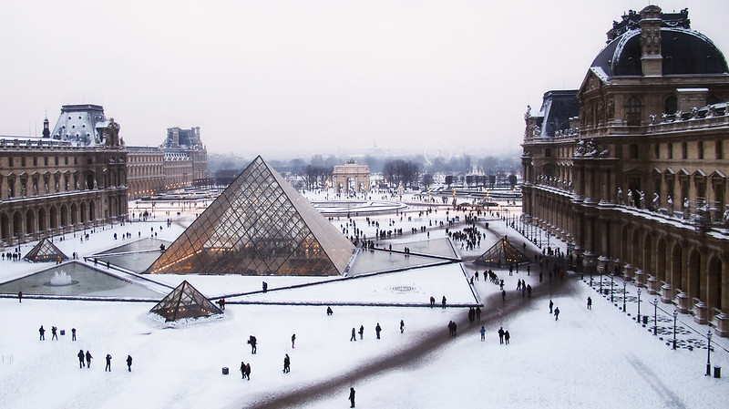 Paris in December at the Louvre