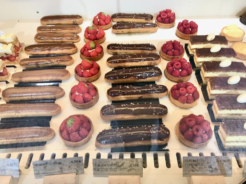 Patisserie display in Paris