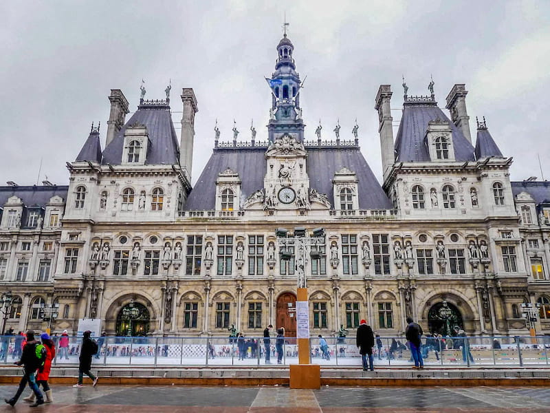 Skating rink in Paris in December Skating rink in Paris in December