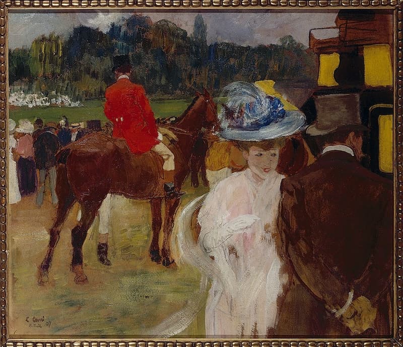 Painting of Auteuil horse races