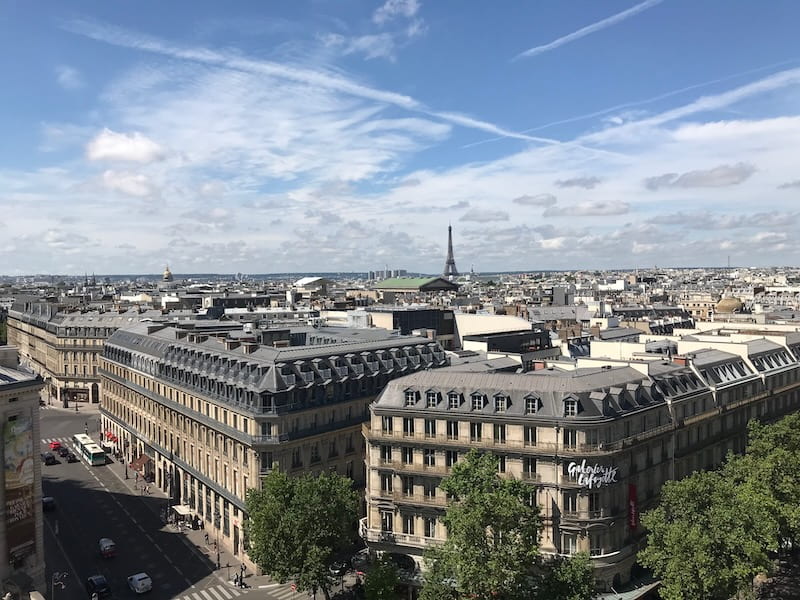 View of Paris from the rooftop of the Galeries Lafayette