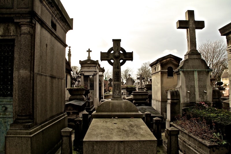 Pere Lachaise Cemetery in Paris France