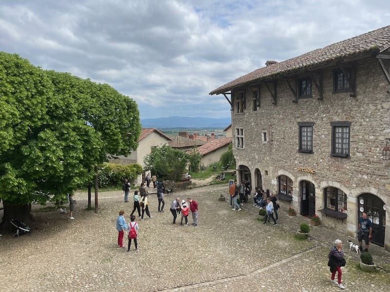 View of Place du Tilleul from window of the museum