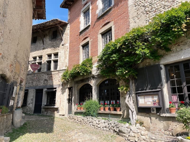 Typical street in old Perouges medieval village