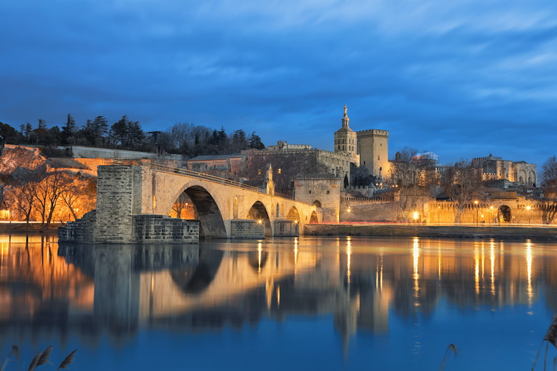Pont d'Avignon vu de l'autre rive du Rhône