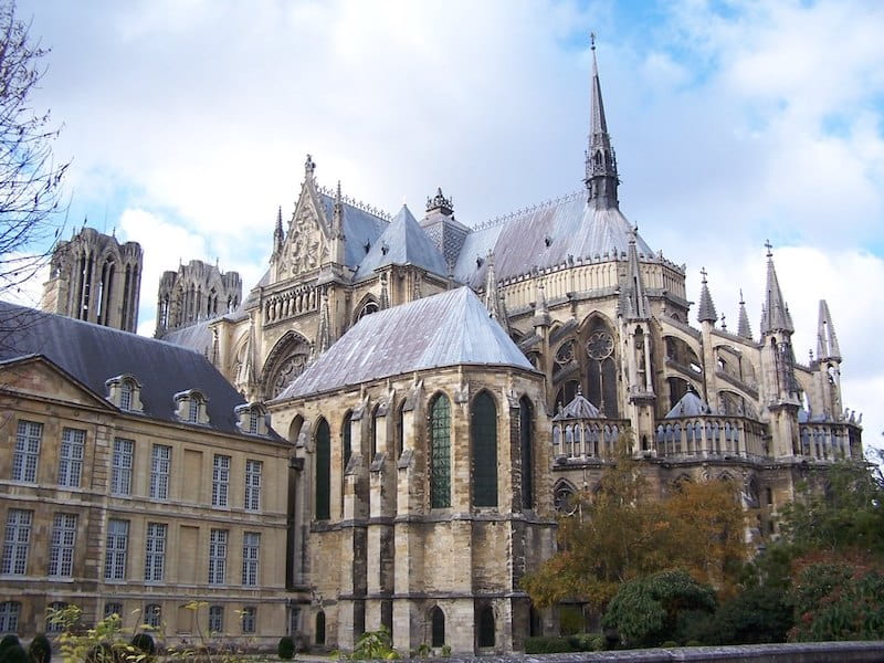 Reims Cathedral in Reims, one of the more visited cities near Paris, France