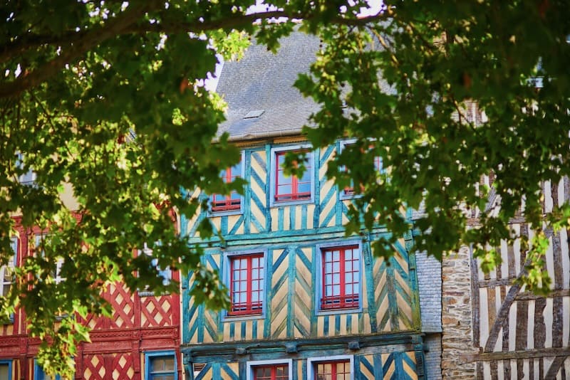 Half-timbered houses in Rennes, Brittany, France