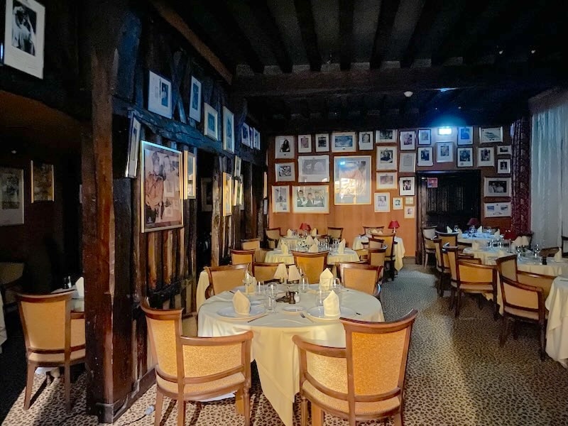 La Couronne restaurant with its walls covered with celebrity photos