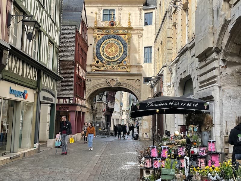 Street of the Gros Horloge, a well-known Rouen landmark