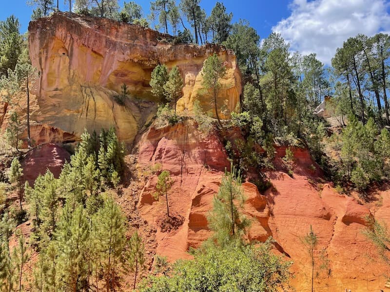 Ochre Trail in the village of Roussillon in Provence, France