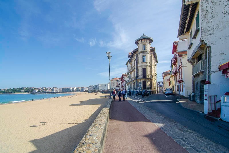 Beach promenada in St Jean de Luz, Basque Country of France