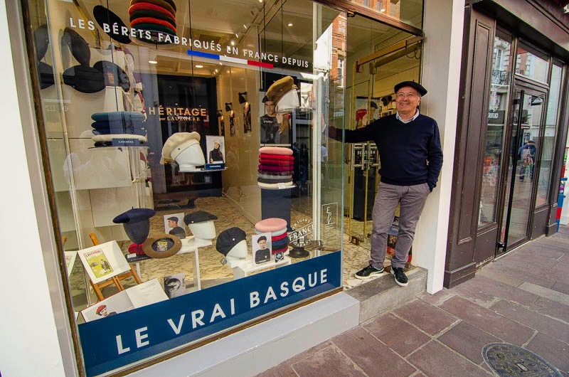 Authentic beret shop in St Jean de Luz