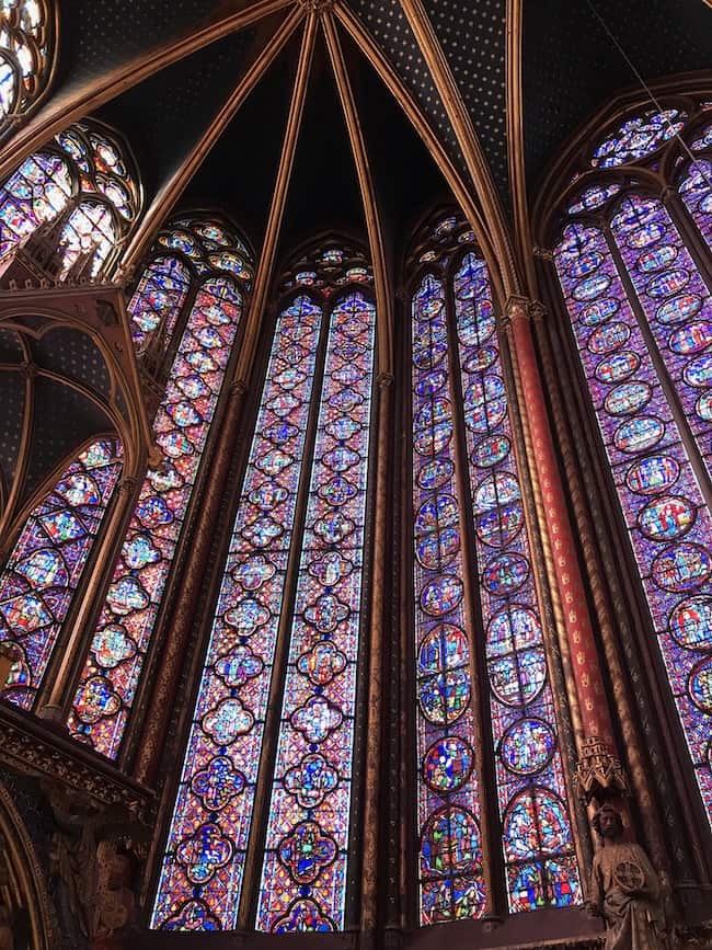 Stained glass windows at the Sainte-Chapelle in Paris